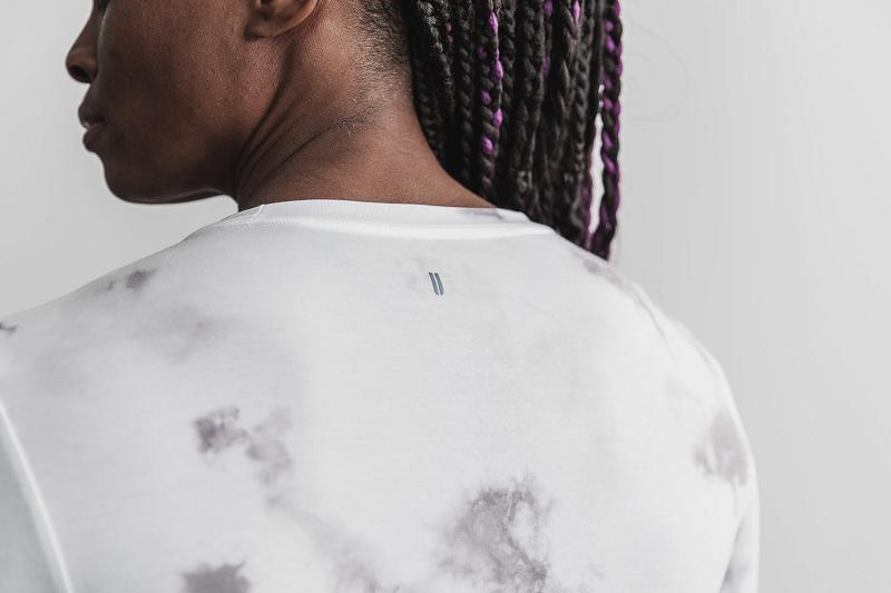 Women's Nobull WoTee (DIP-DYE) Long Sleeve White | SG W3155N